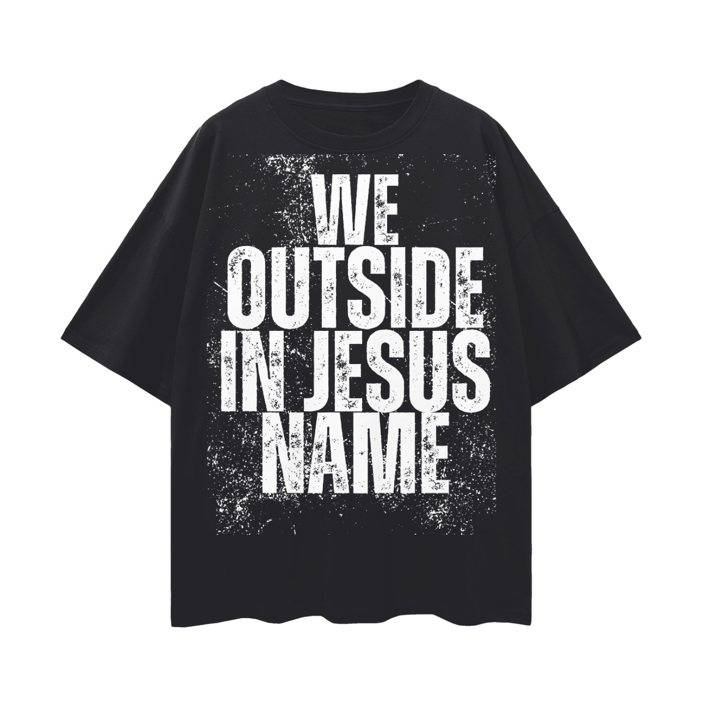 We Outside in Jesus Name Oversize Tee (BLACK)